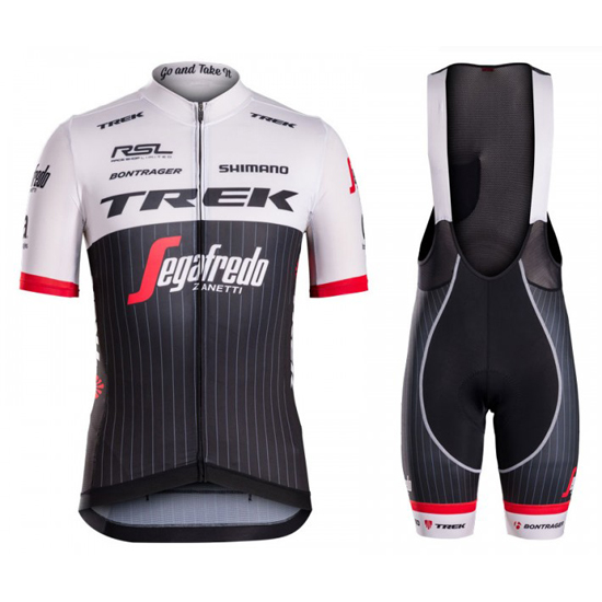 2016 Maillot Trek Tirantes Mangas Cortas Negro Y Blanco